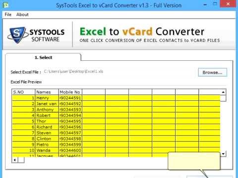 ms excel to vcard converter